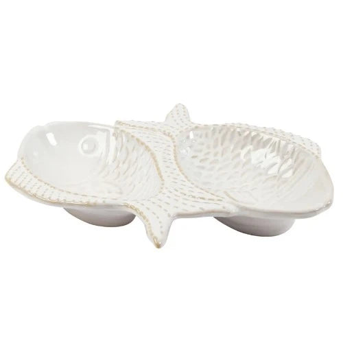 Fish True Ocean Stoneware 2Pt Serving Dish White