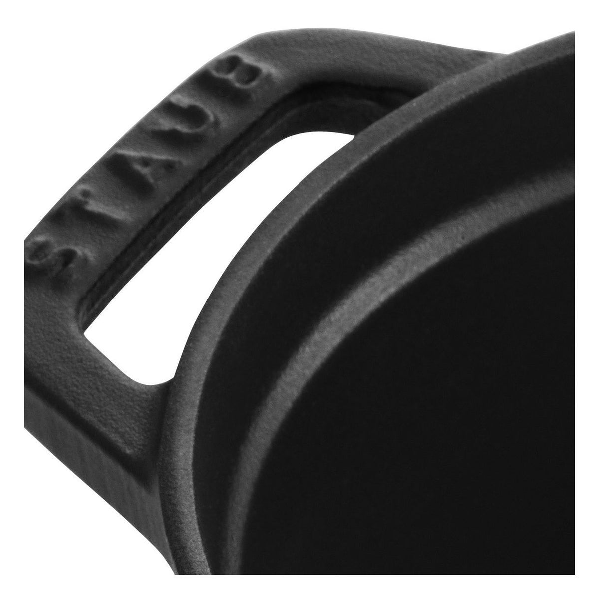 STAUB La Cocotte 1 L Cast Iron Oval Cocotte Pig Lid, Black-3
