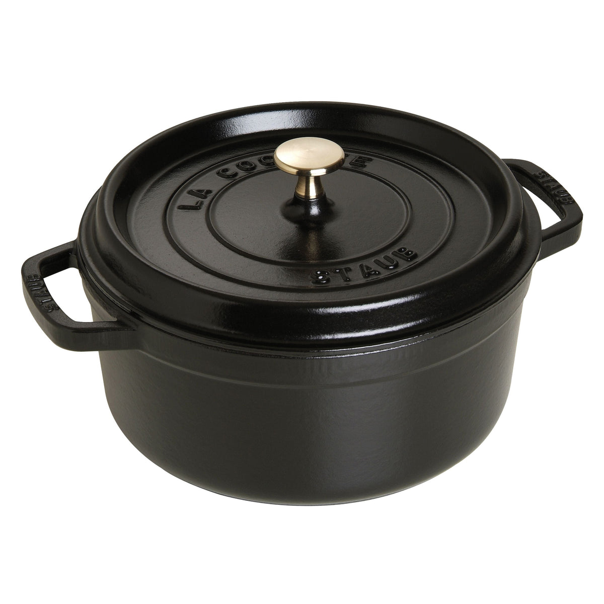 STAUB La Cocotte 3.7 L Cast Iron Round Cocotte, Black-0