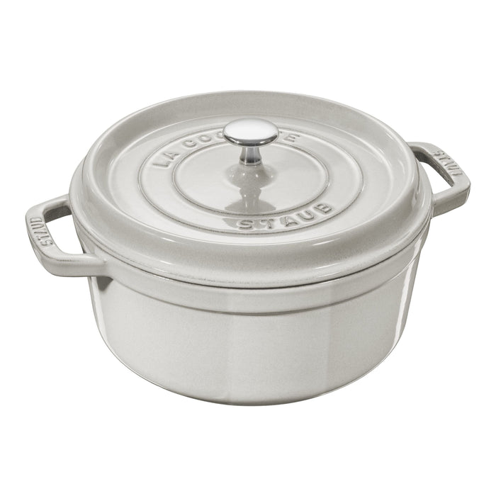 STAUB La Cocotte 3.7 L Cast Iron Round Cocotte, White Truffle-0