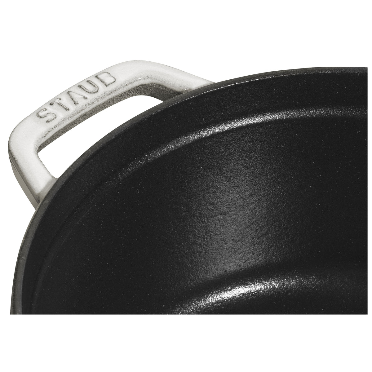 STAUB La Cocotte 6.75 L Cast Iron Round Cocotte, White Truffle-3