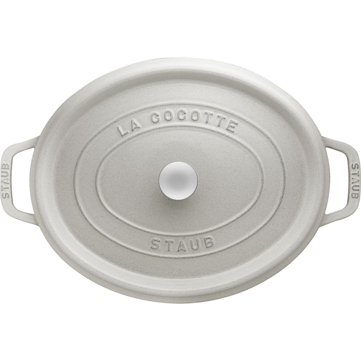 STAUB La Cocotte 5.5 L Cast Iron Oval Cocotte, White Truffle