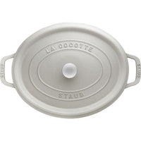 STAUB La Cocotte 5.5 L Cast Iron Oval Cocotte, White Truffle