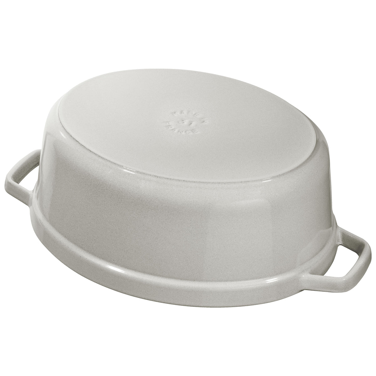 STAUB La Cocotte 5.5 L Cast Iron Oval Cocotte, White Truffle