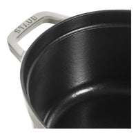 STAUB La Cocotte 6.75 L Cast Iron Oval Cocotte, White Truffle-1