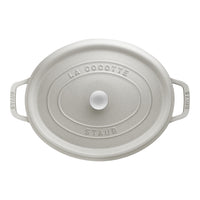 STAUB La Cocotte 6.75 L Cast Iron Oval Cocotte, White Truffle-2