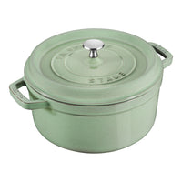 STAUB La Cocotte 3.7 L Cast Iron Round Cocotte, Sage