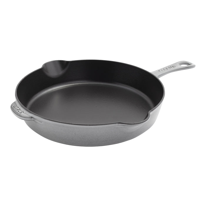 STAUB Pans 28 cm / 11 inch Cast Iron Traditional Deep Frypan, Graphite-Grey-0