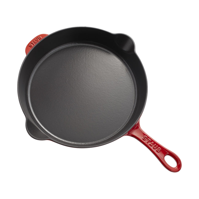 STAUB Pans 28 cm / 11 inch Cast Iron Traditional Deep Frypan, Cherry-2