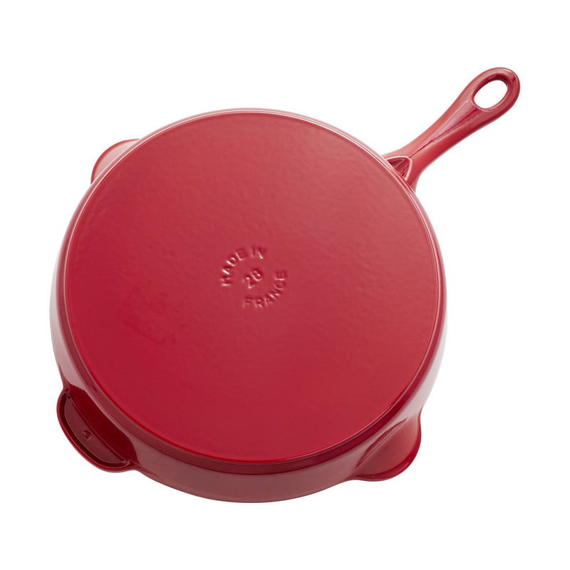 STAUB Pans 28 cm / 11 inch Cast Iron Traditional Deep Frypan, Cherry-3