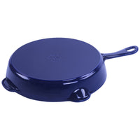 STAUB Pans 28 cm / 11 inch Cast Iron Traditional Deep Frypan, Dark-Blue-1
