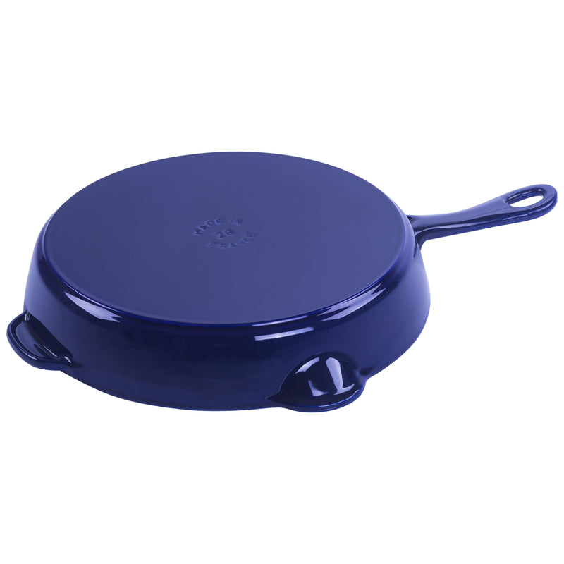 STAUB Pans 28 cm / 11 inch Cast Iron Traditional Deep Frypan, Dark-Blue-1