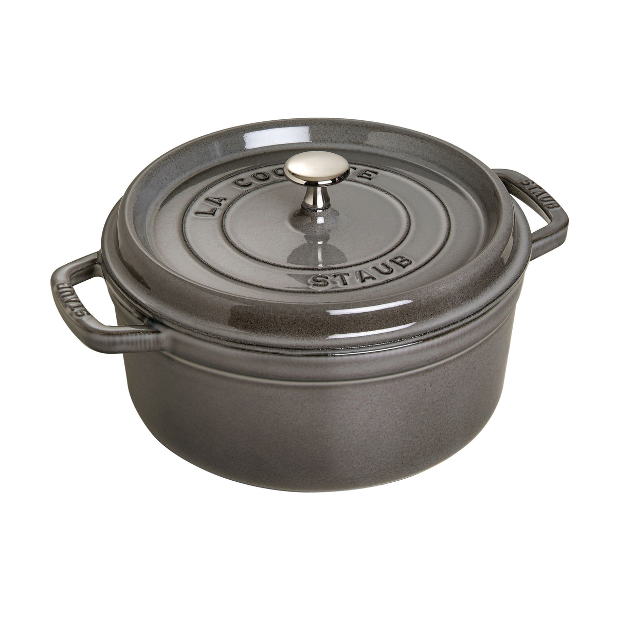 STAUB La Cocotte 5.25 L Cast Iron Round Cocotte, Graphite-Grey-0