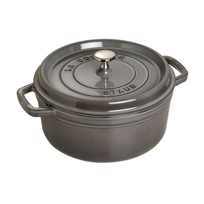 STAUB La Cocotte 5.25 L Cast Iron Round Cocotte, Graphite-Grey-0