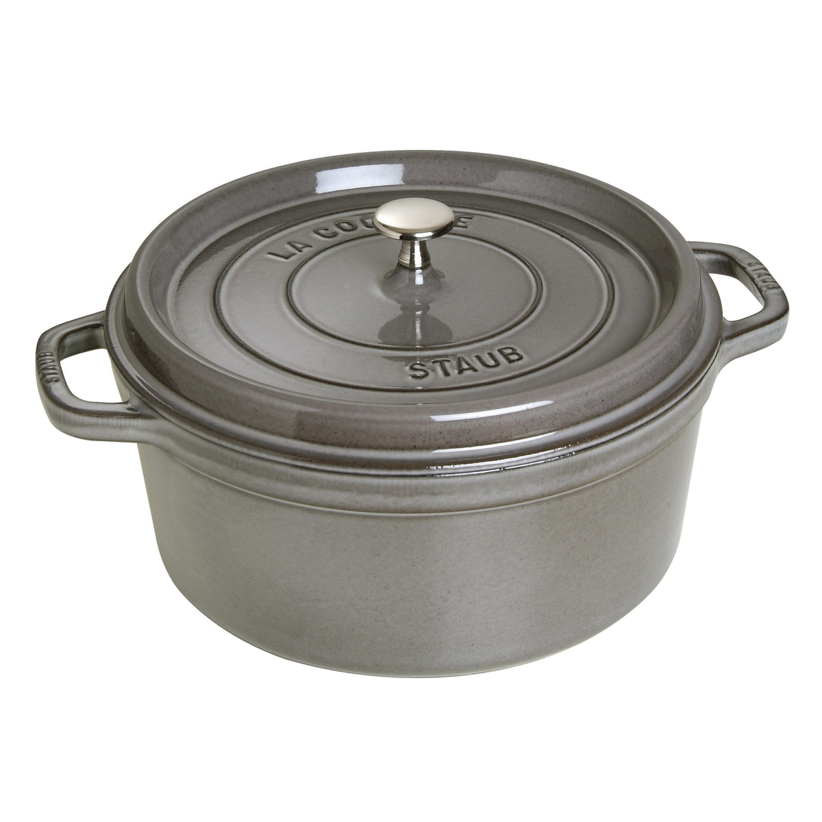 STAUB La Cocotte 6.75 L Cast Iron Round Cocotte, Graphite-Grey-0