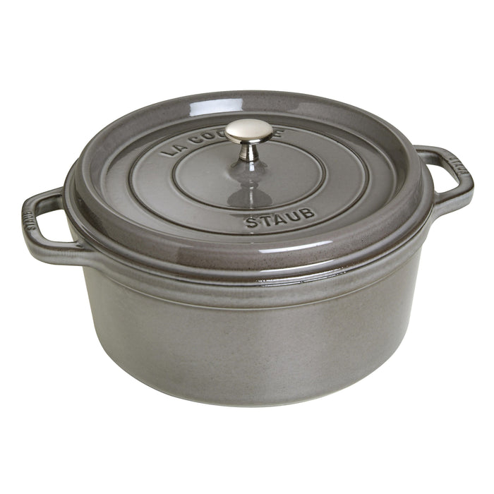 STAUB La Cocotte 6.75 L Cast Iron Round Cocotte, Graphite-Grey-0