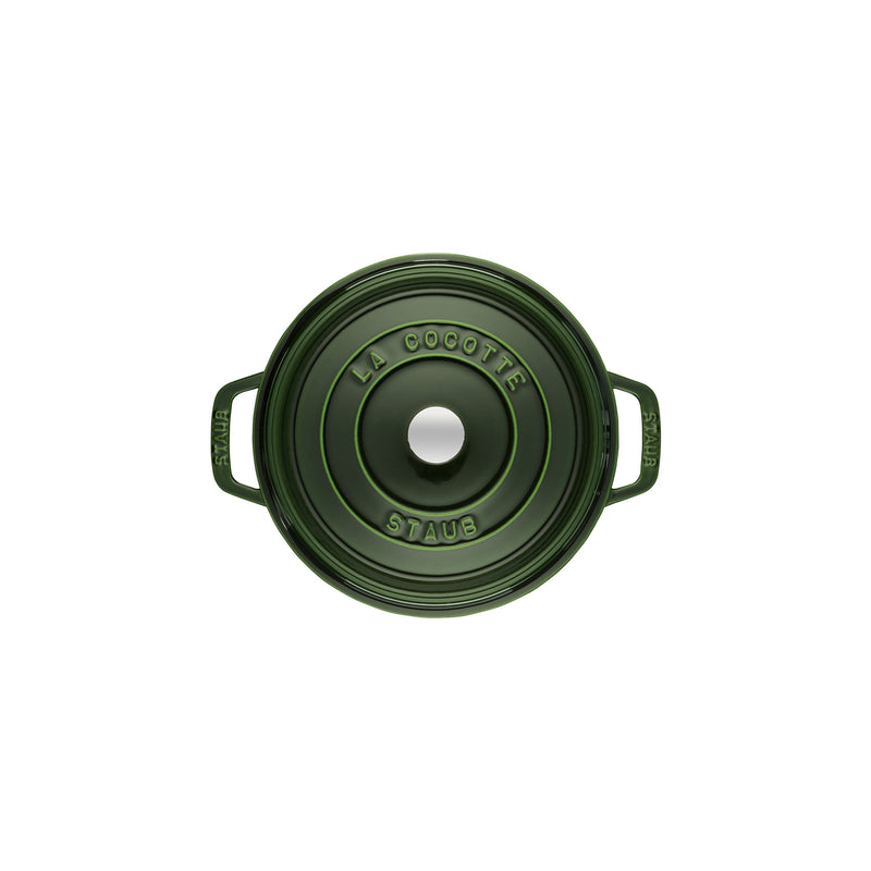 STAUB La Cocotte 6.75 L Cast Iron Round Cocotte, Basil-Green-3