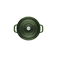 STAUB La Cocotte 6.75 L Cast Iron Round Cocotte, Basil-Green