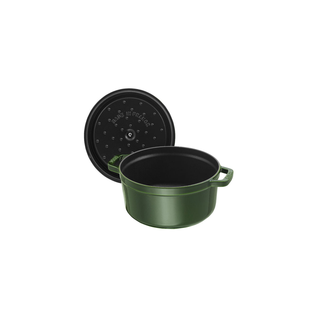 STAUB La Cocotte 5.25 L Cast Iron Round Cocotte, Basil-Green-1