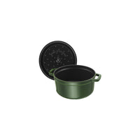 STAUB La Cocotte 6.75 L Cast Iron Round Cocotte, Basil-Green-2