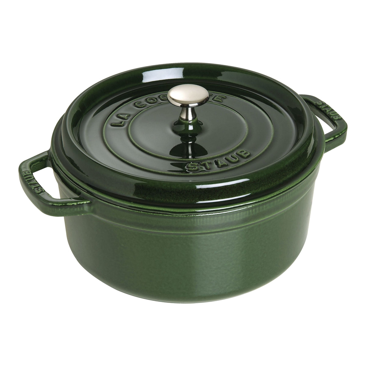 STAUB La Cocotte 5.25 L Cast Iron Round Cocotte, Basil-Green-0