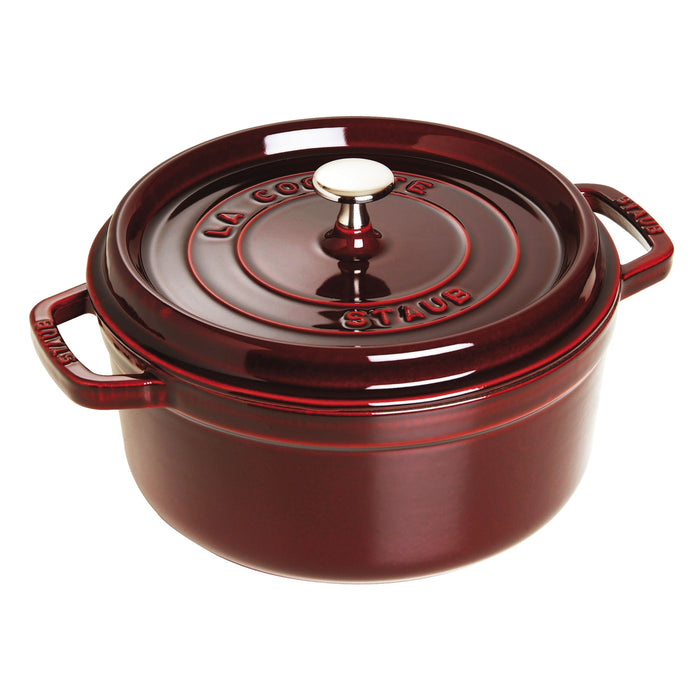 STAUB La Cocotte 3.7 L Cast Iron Round Cocotte, Grenadine-Red