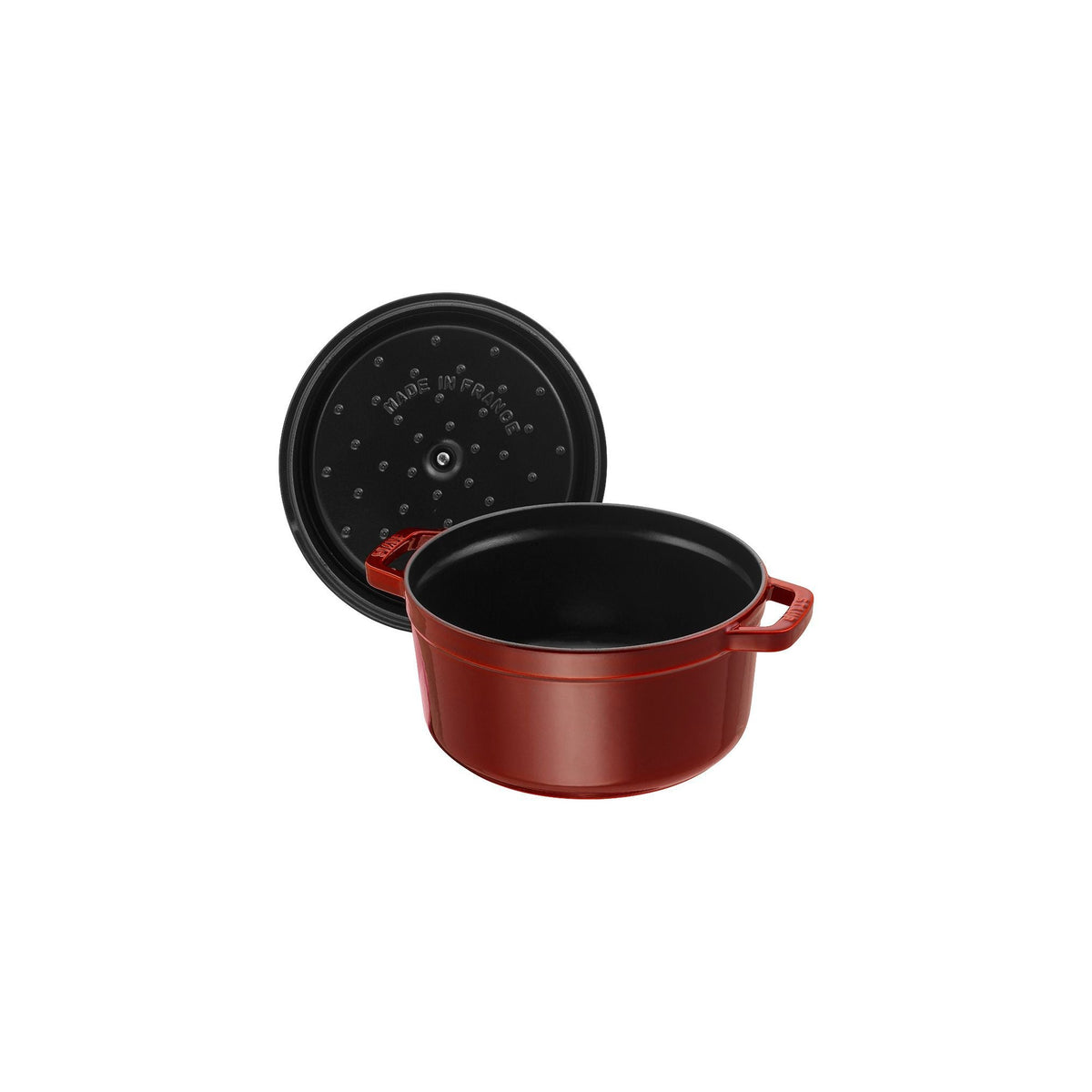 STAUB La Cocotte 3.7 L Cast Iron Round Cocotte, Grenadine-Red-1