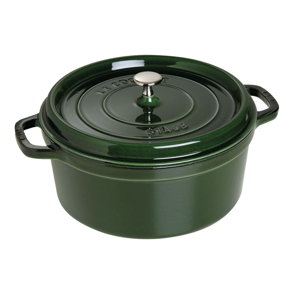 STAUB La Cocotte 6.75 L Cast Iron Round Cocotte, Basil-Green