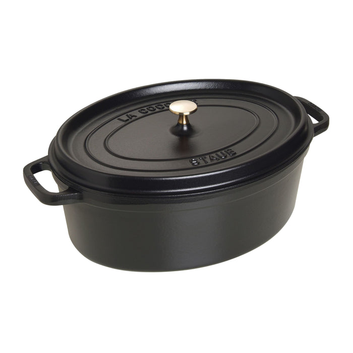 STAUB La Cocotte 8 L Cast Iron Oval Cocotte, Black