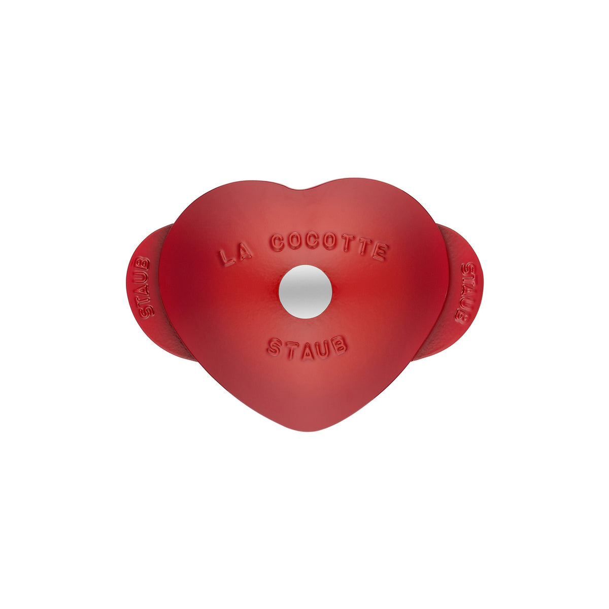 STAUB La Cocotte 1.75 L Cast Iron Heart Cocotte, Cherry