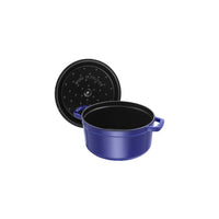 STAUB La Cocotte 6.75 L Cast Iron Round Cocotte, Dark-Blue