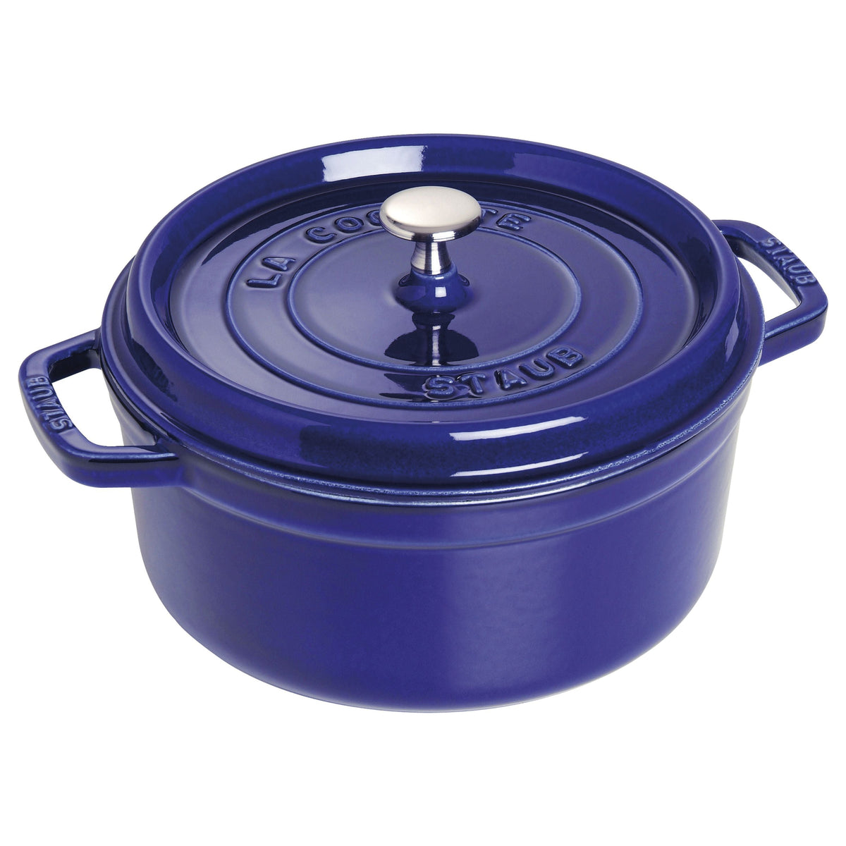STAUB La Cocotte 5.25 L Cast Iron Round Cocotte, Dark-Blue