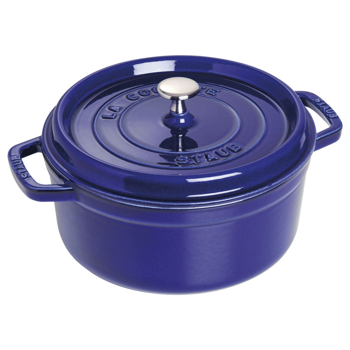STAUB La Cocotte 5.25 L Cast Iron Round Cocotte, Dark-Blue