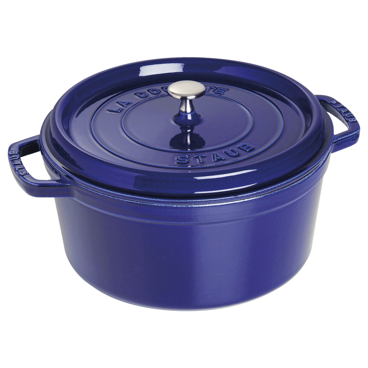 STAUB La Cocotte 6.75 L Cast Iron Round Cocotte, Dark-Blue