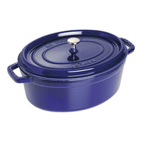 STAUB La Cocotte 5.5 L Cast Iron Oval Cocotte, Dark-Blue