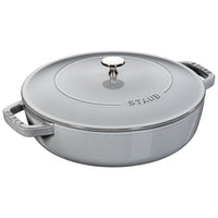 STAUB Braisers 3.7 L Cast Iron Round Saute Pan Chistera, Graphite-Grey