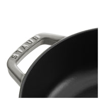 STAUB Braisers 3.7 L Cast Iron Round Saute Pan Chistera, Graphite-Grey
