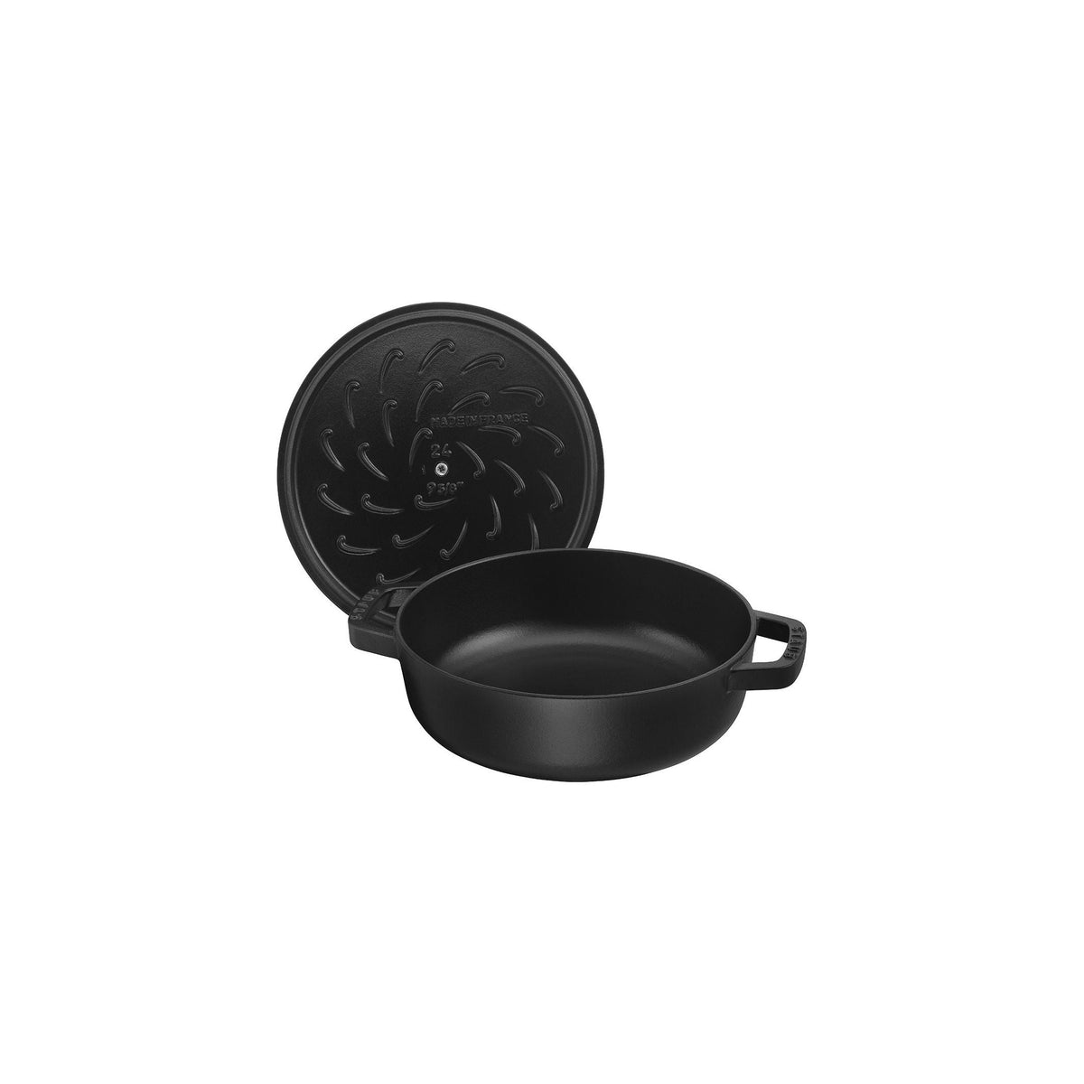 STAUB Braisers 3.7 L Cast Iron Round Saute Pan Chistera, Black-3