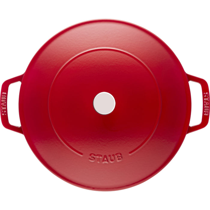 STAUB Braisers 3.7 L Cast Iron Round Saute Pan Chistera, Cherry-1
