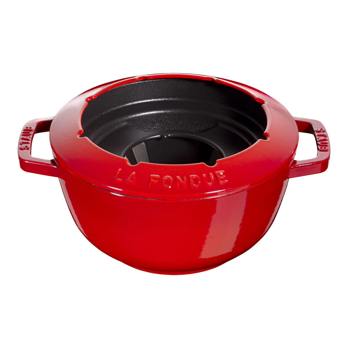 STAUB Specialities Cast Iron Fondue Set, Cherry-3