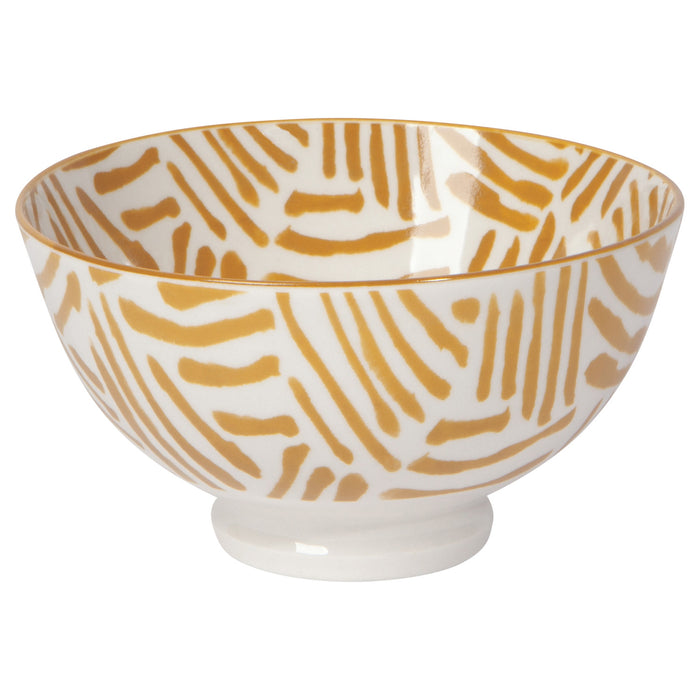 Ochre Stamped Bowl, 4 in.