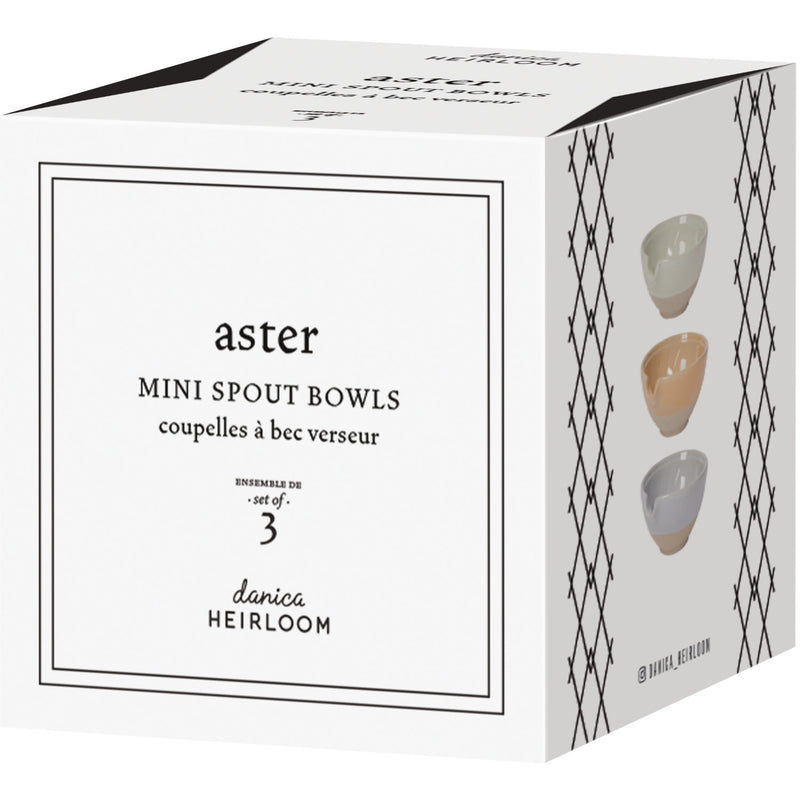 Aster Mini Spout Bowls, Set of 3