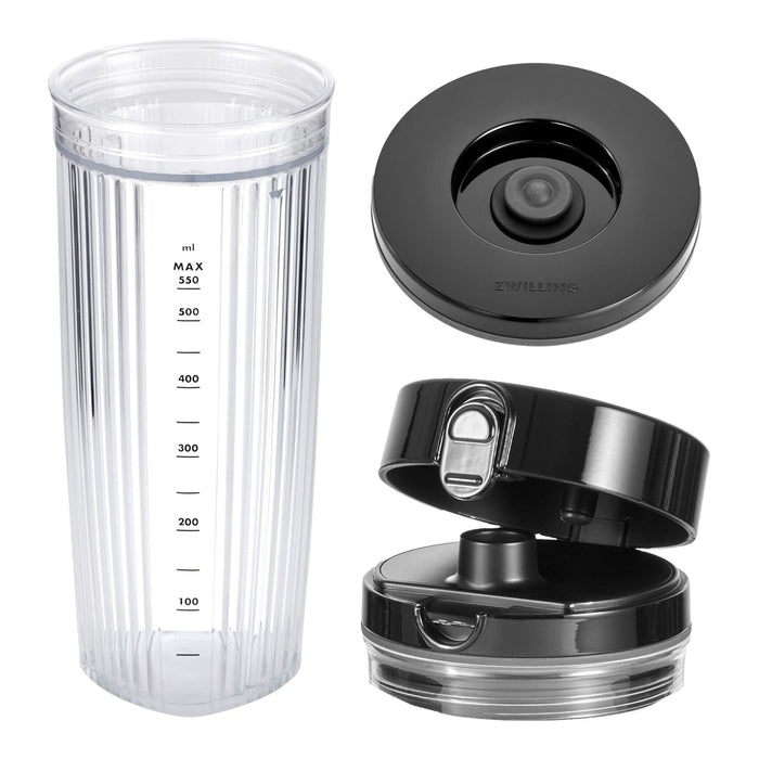 ZWILLING Enfinigy Personal Blender Jar with Drinking Lid and Vacuum Lid