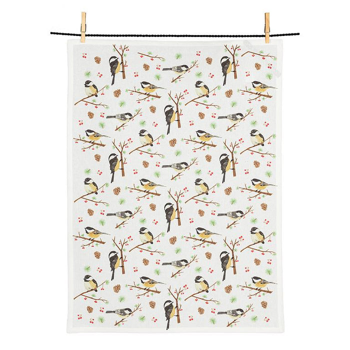 Chickadee Winter Tea Towel