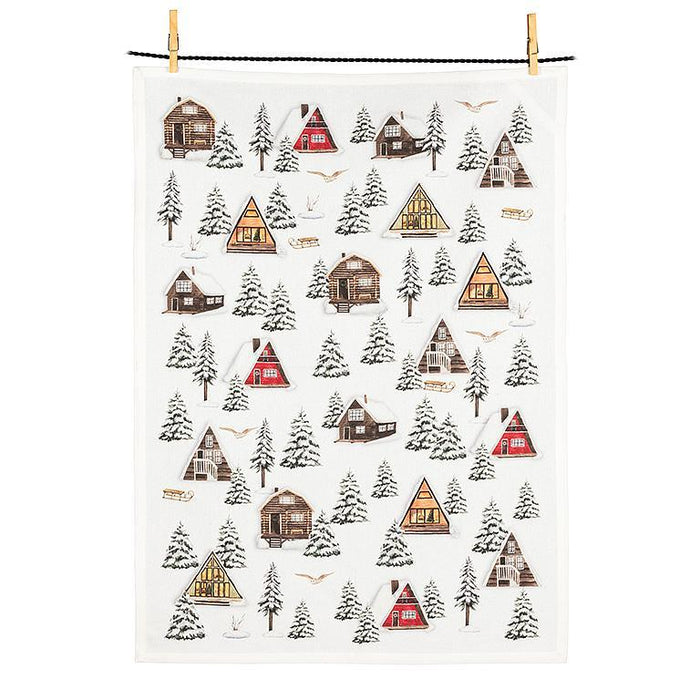 Winter Cabins Kitchen Towel