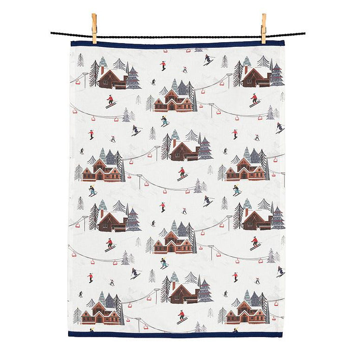 Ski Slopes Tea Towel