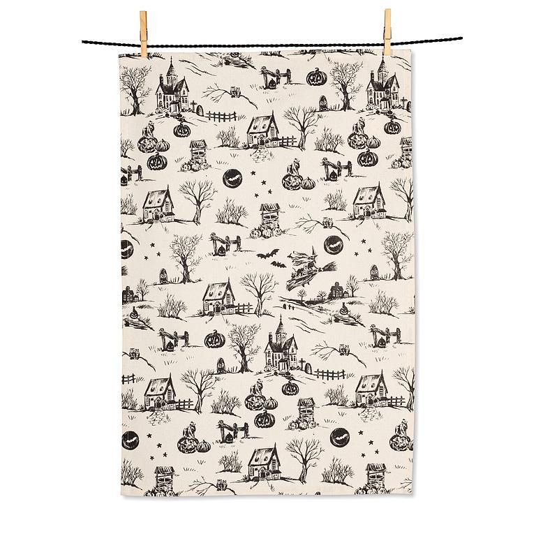 Pumpkin & Crow Halloween Dishcloth