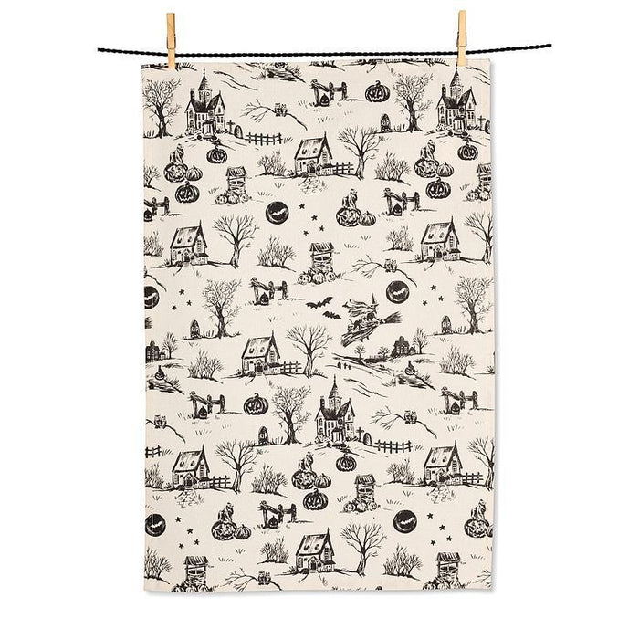 Pumpkin & Crow Halloween Dishcloth