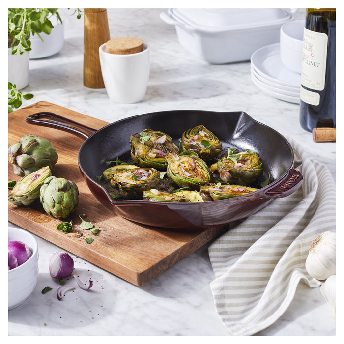 STAUB Pans 26 cm / 10 inch Cast Iron Frying Pan, Grenadine-Red-1