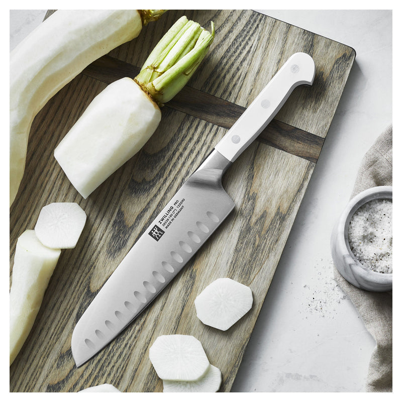 ZWILLING Pro le blanc 7 inch Santoku, White-3